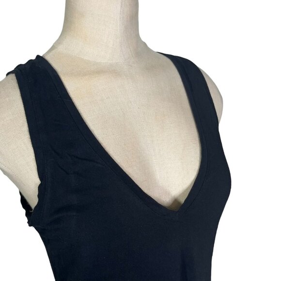 Aritzia tank top women's XS black v neck soft Babaton - Picture 2 of 7